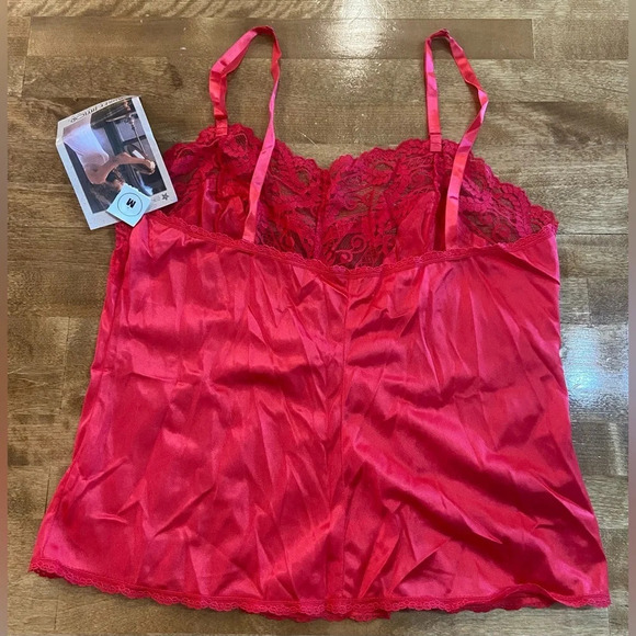 ASHLEY TAYLOR Vintage 80s 90s Red Lingerie Set Two Piece Size Medium 6 USA Made - Picture 6 of 16